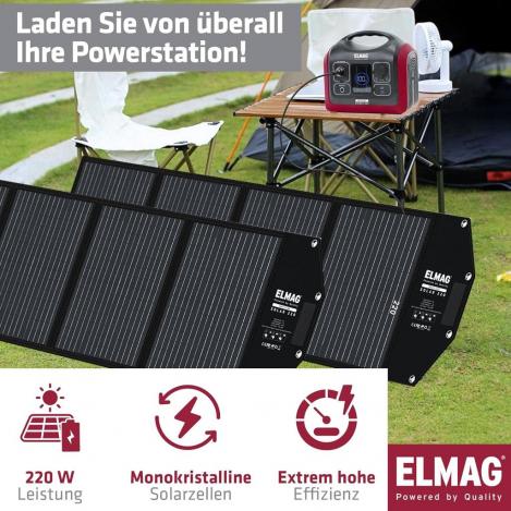 ELMAG Faltbares Solarpanel SOLAR 220 DUO - monokristallin