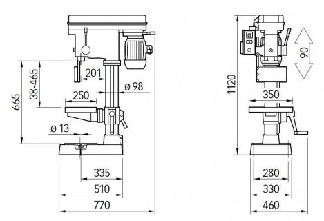 ELMAG PREMIUM Highspeed-Tischbohrmaschine V22E PGM