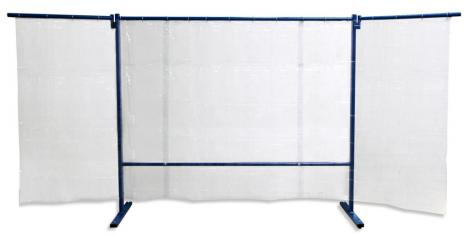 ELMAG Schweißerschutzwand 3-teilig, mit Folienvorhang, glasklar