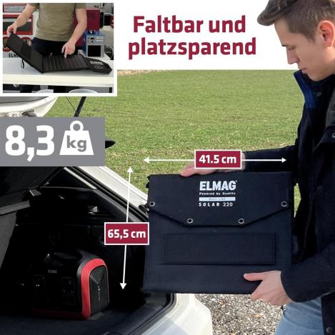 ELMAG Faltbares Solarpanel SOLAR 220 - monokristallin