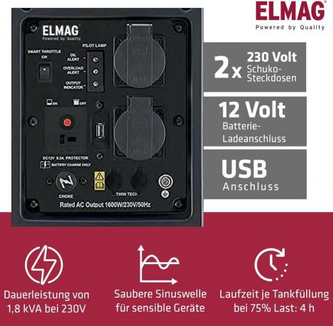 ELMAG Inverter Stromerzeuger SEBSS 2000Wi