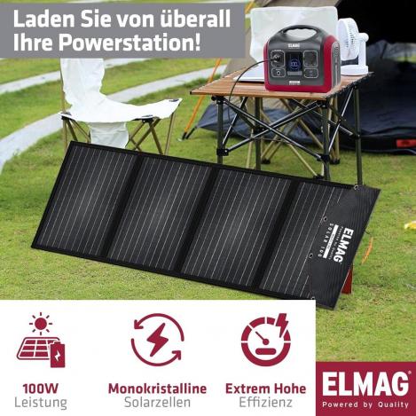 ELMAG Faltbares Solarpanel SOLAR 100 - monokristallin
