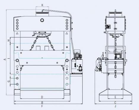 ELMAG Hydraulische Werkstattpresse XL PREMIUM WPMEH 100/2