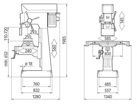 ELMAG PREMIUM Bohr- und Fräsmaschine TCS 50 E