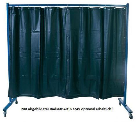 ELMAG Schweißerschutzwand 1-teilig, mit Folienvorhang S9, dunkelgrün,