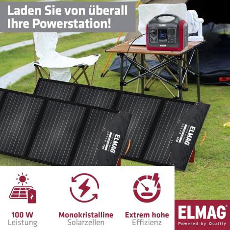 ELMAG Faltbares Solarpanel SOLAR 100 DUO - monokristallin