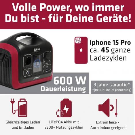 ELMAG Tragbare Powerstation ENERGY 600