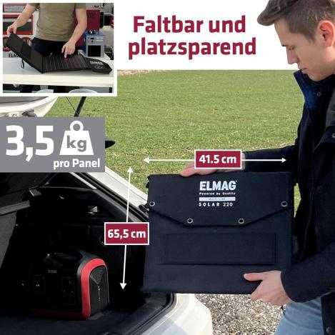 ELMAG Faltbares Solarpanel SOLAR 100 DUO - monokristallin