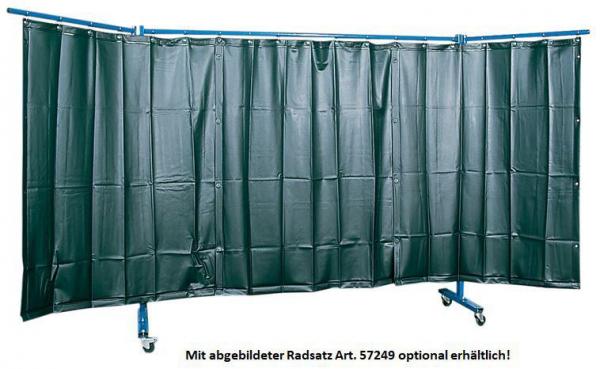 ELMAG Schweißerschutzwand 3-teilig, mit Folienvorhang S9, dunkelgrün,