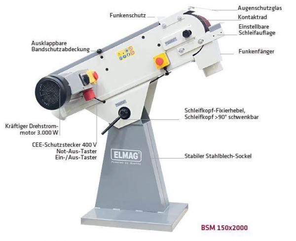 ELMAG Bandschleifmaschine Modell BSM 150x2000