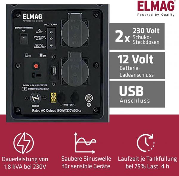 ELMAG Inverter Stromerzeuger SEBSS 2000Wi ELMAG Inverter Stromerzeuger SEBSS 2000Wi