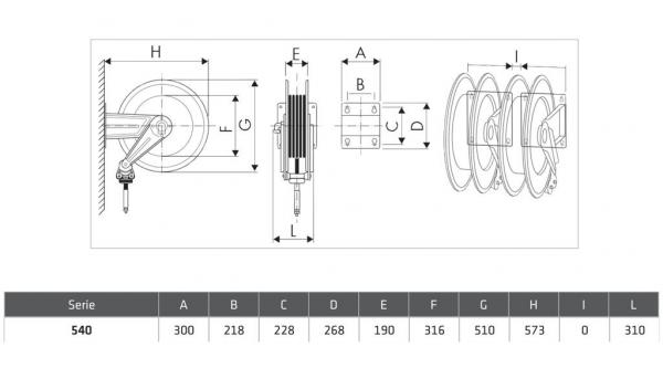 ELMAG INDUSTRIE Schlauchaufroller Edelstahl '543/16'