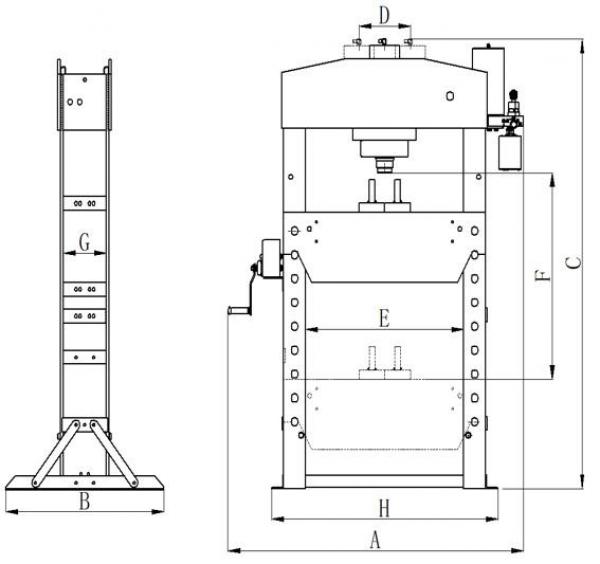 ELMAG Hydraulische Werkstattpresse - 50 Tonnen WPS 50 ELMAG Hydraulische Werkstattpresse - 50 Tonnen WPS 50