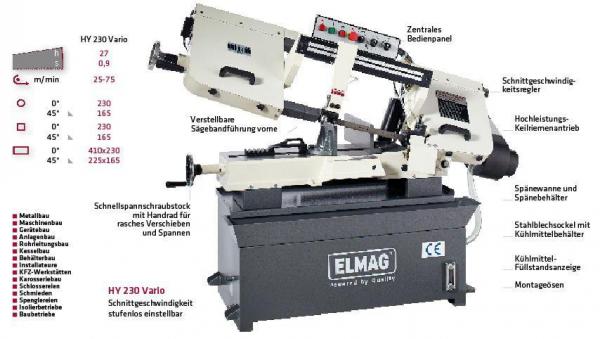 ELMAG Metall-Bandsägemaschine Modell HY 230 VARIO ELMAG Metall-Bandsägemaschine Modell HY 230 VARIO