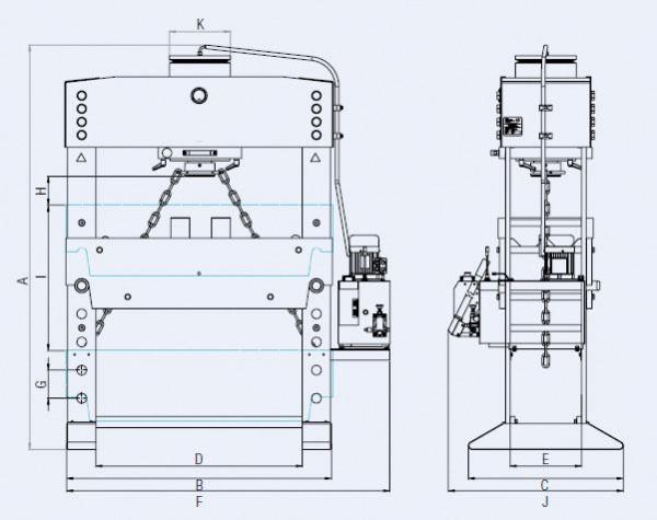 ELMAG Hydraulische Werkstattpresse PREMIUM WPMEH 60/2-K ELMAG Hydraulische Werkstattpresse PREMIUM WPMEH 60/2-K
