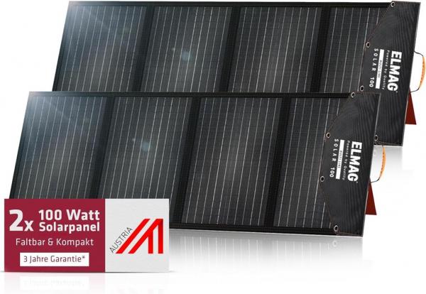 ELMAG Faltbares Solarpanel SOLAR 100 DUO - monokristallin ELMAG Faltbares Solarpanel SOLAR 100 DUO - monokristallin