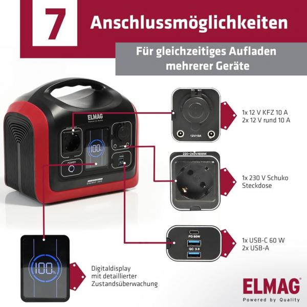 ELMAG Tragbare Powerstation ENERGY 600 ELMAG Tragbare Powerstation ENERGY 600