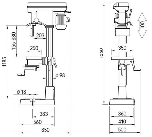 ELMAG PREMIUM Highspeed-Säulenbohrmaschine V25E PGM ELMAG PREMIUM Highspeed-Säulenbohrmaschine V25E PGM