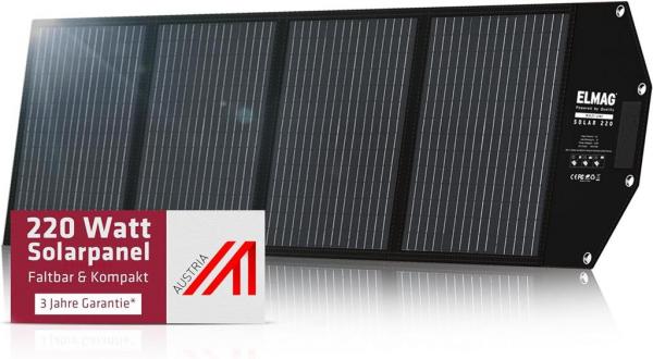 ELMAG Faltbares Solarpanel SOLAR 220 - monokristallin