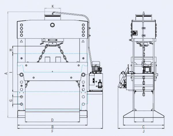 ELMAG Hydraulische Werkstattpresse XL PREMIUM WPMEH 200/2 ELMAG Hydraulische Werkstattpresse XL PREMIUM WPMEH 200/2