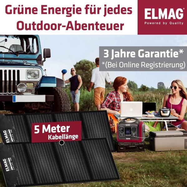 ELMAG Faltbares Solarpanel SOLAR 100 DUO - monokristallin ELMAG Faltbares Solarpanel SOLAR 100 DUO - monokristallin