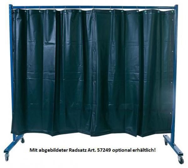 ELMAG Schweißerschutzwand 1-teilig, mit Folienvorhang S9, dunkelgrün,