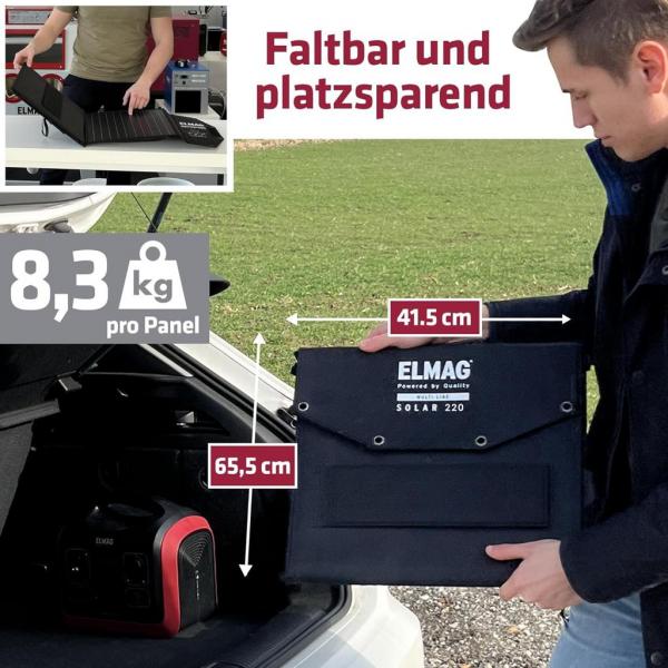 ELMAG Faltbares Solarpanel SOLAR 220 DUO - monokristallin