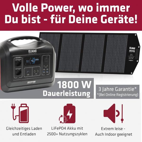 ELMAG Solargenerator-Set ENERGY 1800 + SOLAR 220 ELMAG Solargenerator-Set ENERGY 1800 + SOLAR 220