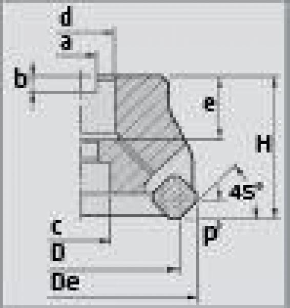 ELMAG Planfräser 45° DM 100mm