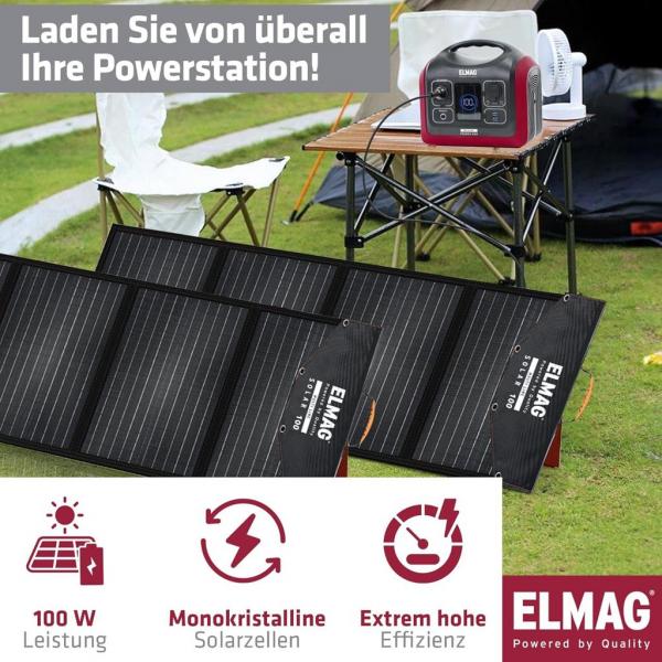 ELMAG Faltbares Solarpanel SOLAR 100 DUO - monokristallin ELMAG Faltbares Solarpanel SOLAR 100 DUO - monokristallin