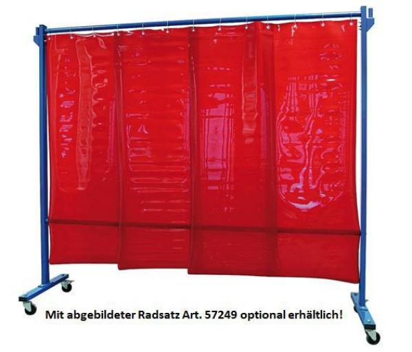ELMAG Schweißerschutzwand 1-teilig, mit Folienvorhang, rot
