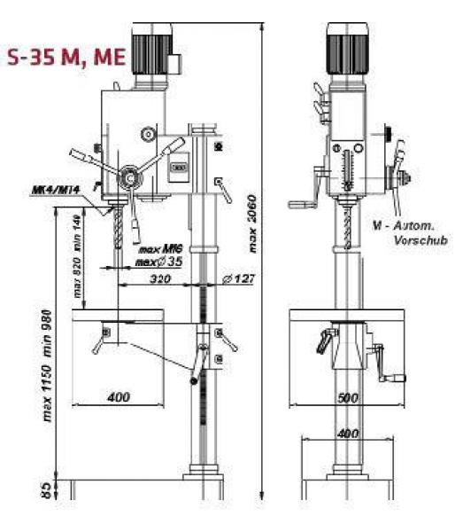 ELMAG STRANDS Getriebe-Säulenbohrmaschine S 35 M ELMAG STRANDS Getriebe-Säulenbohrmaschine S 35 M