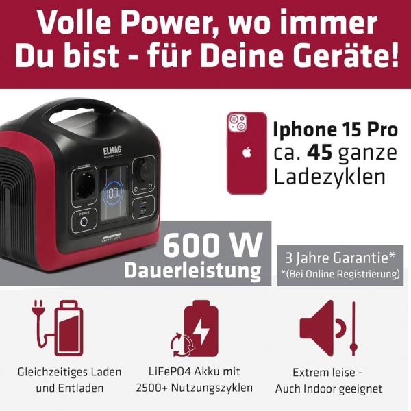 ELMAG Tragbare Powerstation ENERGY 600 ELMAG Tragbare Powerstation ENERGY 600