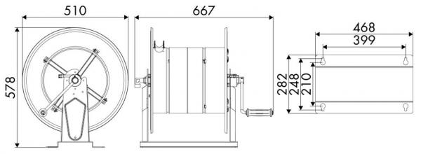 ELMAG Manueller Schlauchaufroller Edelstahl Serie 560 ELMAG Manueller Schlauchaufroller Edelstahl Serie 560