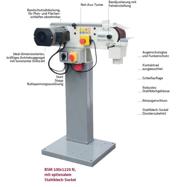 ELMAG Bandschleifmaschine BSM 100x1220 N, 230 Volt ELMAG Bandschleifmaschine BSM 100x1220 N, 230 Volt