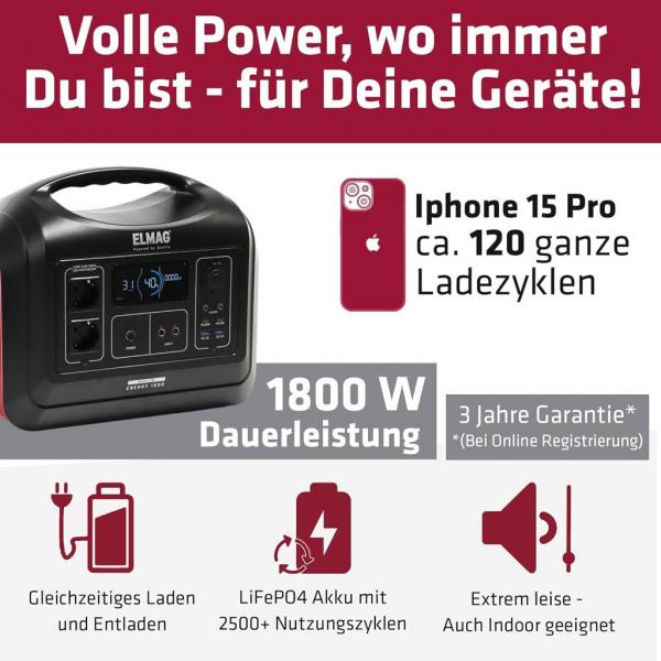 ELMAG Tragbare Powerstation ENERGY 1800 ELMAG Tragbare Powerstation ENERGY 1800
