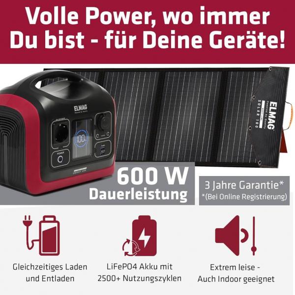 ELMAG Solargenerator-Set ENERGY 600 + SOLAR 100 ELMAG Solargenerator-Set ENERGY 600 + SOLAR 100
